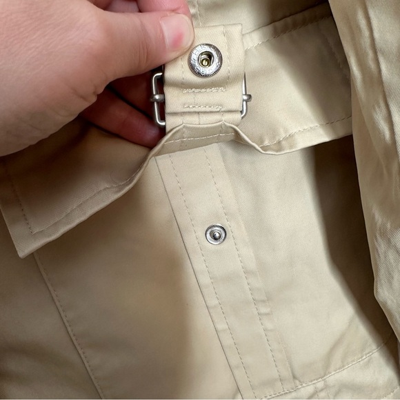 Giacca Trench Coat Double Breasted Classic Style Tan Size Medium - Picture 9 of 16